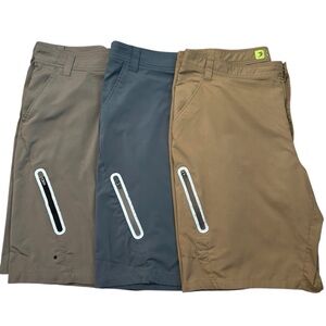 Reel Legends Men’s Adventure Athletic Shorts Tan Gray Blue 44 Bundle